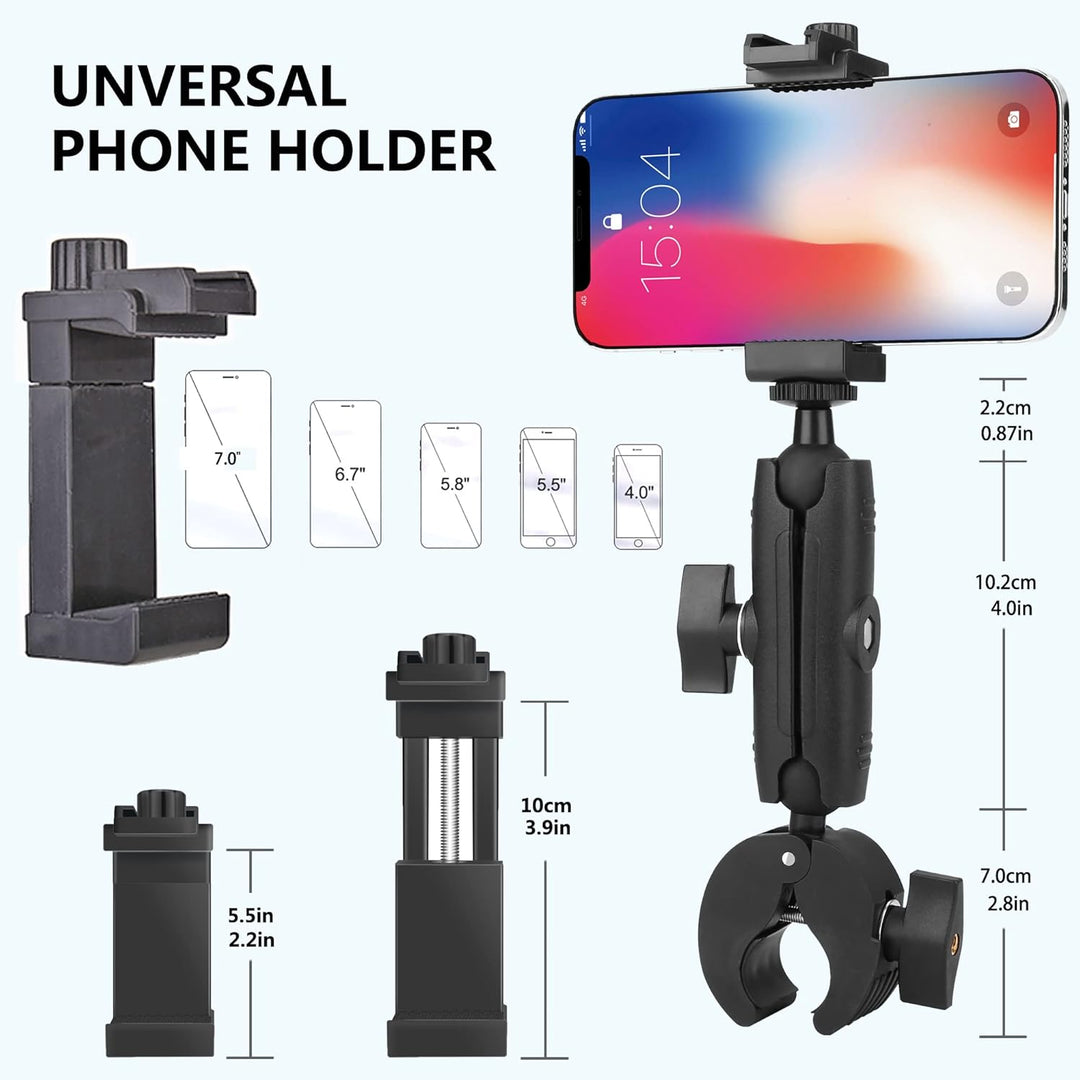 Peastrex Musik Boom Mikrofonständer Telefonhalterung mit langem Arm und Superklemme 360° Drehung für
