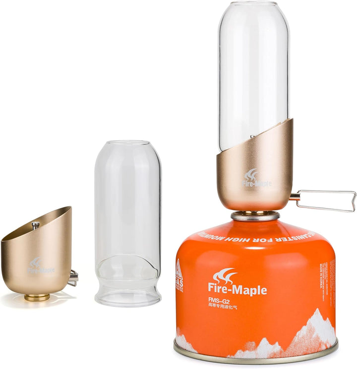 Fire-Maple Gaslampe Gaslaterne für Camping & Outdoor [NUR 140g] - Gas Lampe aus Edelstahl, eloxierte