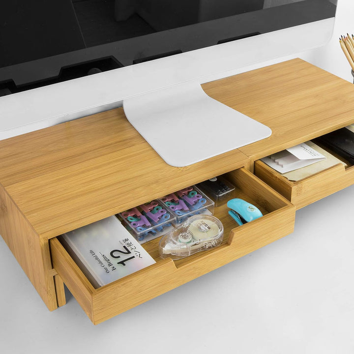 SoBuy BBF04-N Design Monitorerhöhung für 2 Monitore Monitorständer Bildschirmständer Notebookständer
