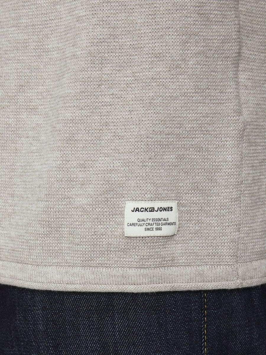 JACK & JONES Male Strickpullover mit Rundhals Einfarbig Strickpullover mit Rundhals XL Elfenbein (Oa