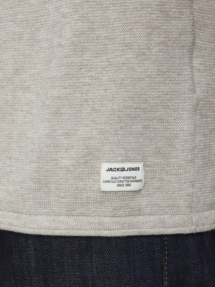 JACK & JONES Male Strickpullover mit Rundhals Einfarbig Strickpullover mit Rundhals XL Elfenbein (Oa