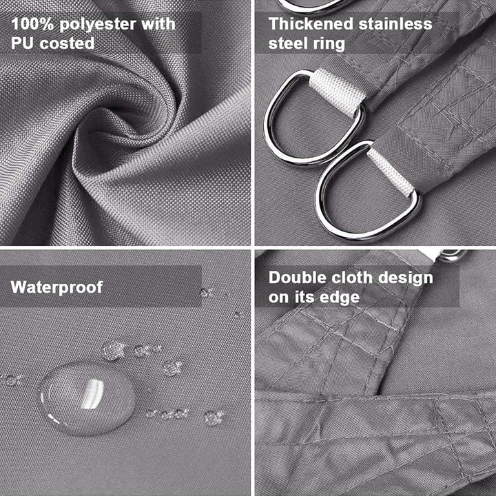 Dripex Sonnensegel wasserdicht Sonnenschutz Set 4X5 m inkl Befestigungsseile Rechteckig Polyester Im