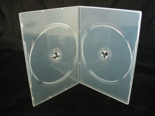 10 X Double Clear Slim 7mm Spine DVD/CD/BLU RAY Case by Vision Media