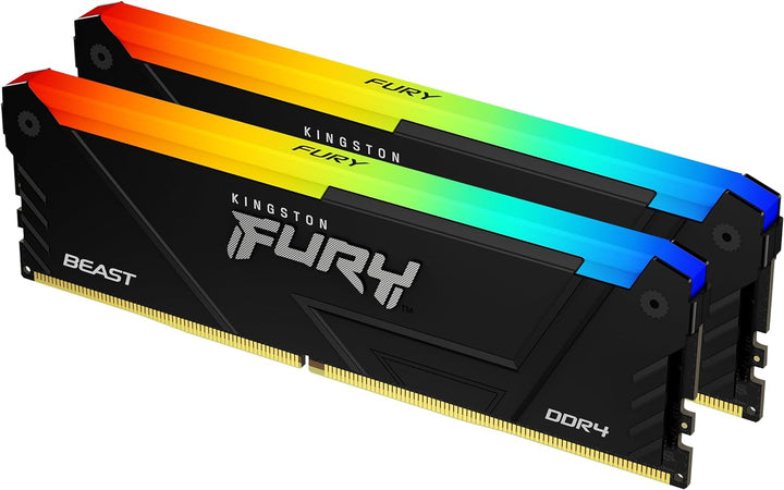Kingston FURY Beast RGB 16GB 3200MT/s DDR4 CL16 DIMM (Kit mit 2) PC Arbeitsspeicher KF432C16BB2AK2/1