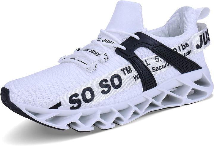 Wonesion Herren Fitness Laufschuhe Atmungsaktiv rutschfeste Mode Sneaker Sportschuhe 40 EU 2 Weiss,