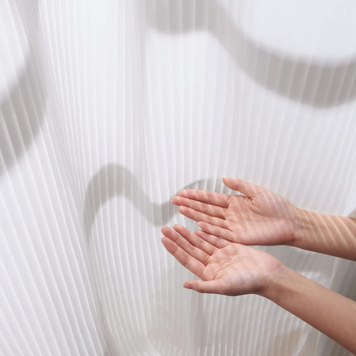 Topfinel Gardinen mit Ösen Vorhang Weiss Transparente Vorhänge Schlafzimmer Gardine Wohnzimer 225 cm