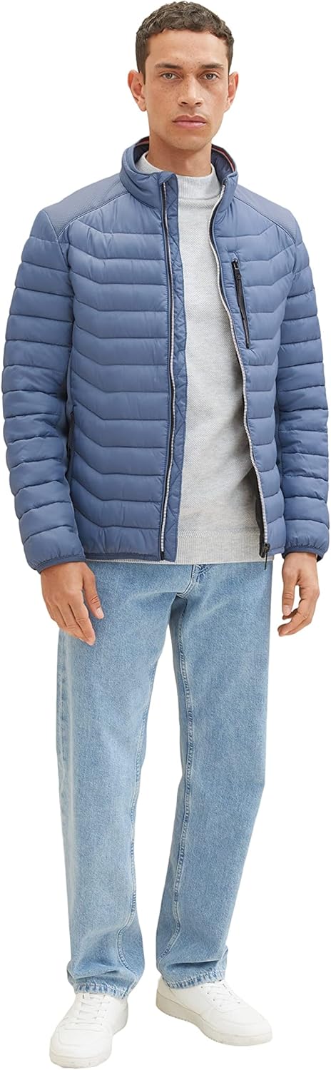 TOM TAILOR Herren Hybrid Steppjacke mit Stehkragen XXL 10877-china Blue, XXL 10877-china Blue