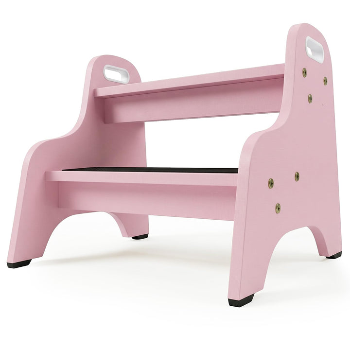 Tritthocker Kinder aus Massivholz – 2 Stufen & rutschfest – Für Bad & Küche – Skandinavisches Design