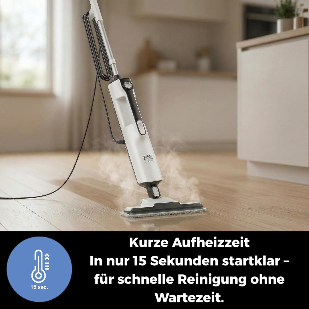 Fakir Duo Dampfreiniger 2-in-1 Hand- & Standgerät, 1400W, 380ml Tank, LED-Anzeige, Dampfregulierung