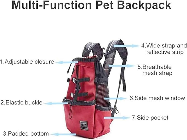 Woolala Leichter Haustier-Tragerucksack für kleine und mittelgrosse Hunde und Katzen XL Rot, XL Rot