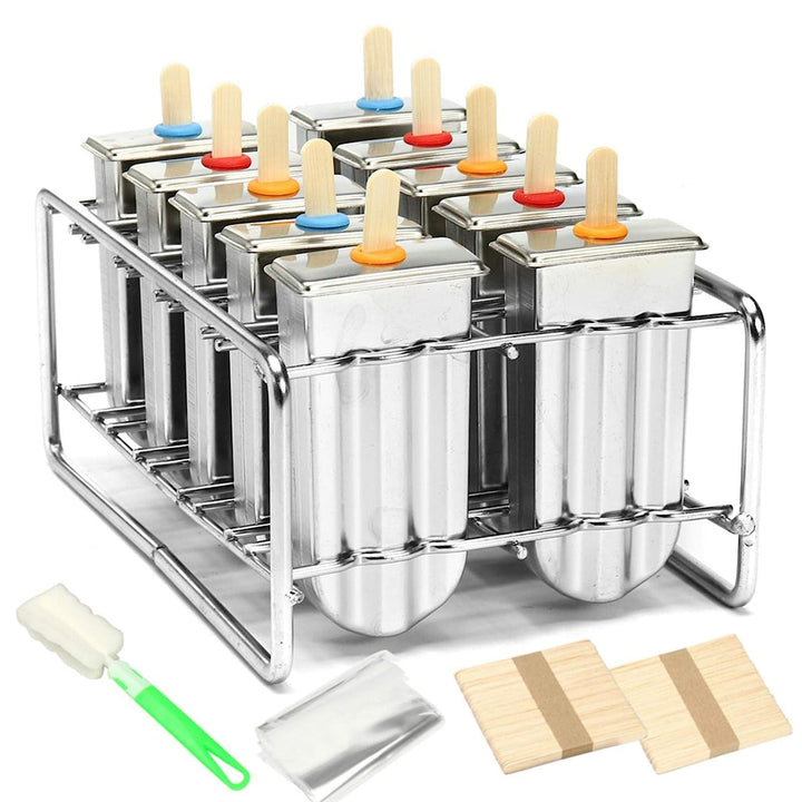 Eisform aus Edelstahl, für gesundes hausgemachtes Eis ideal für Partys drinnen und draussen, 10 Stüc