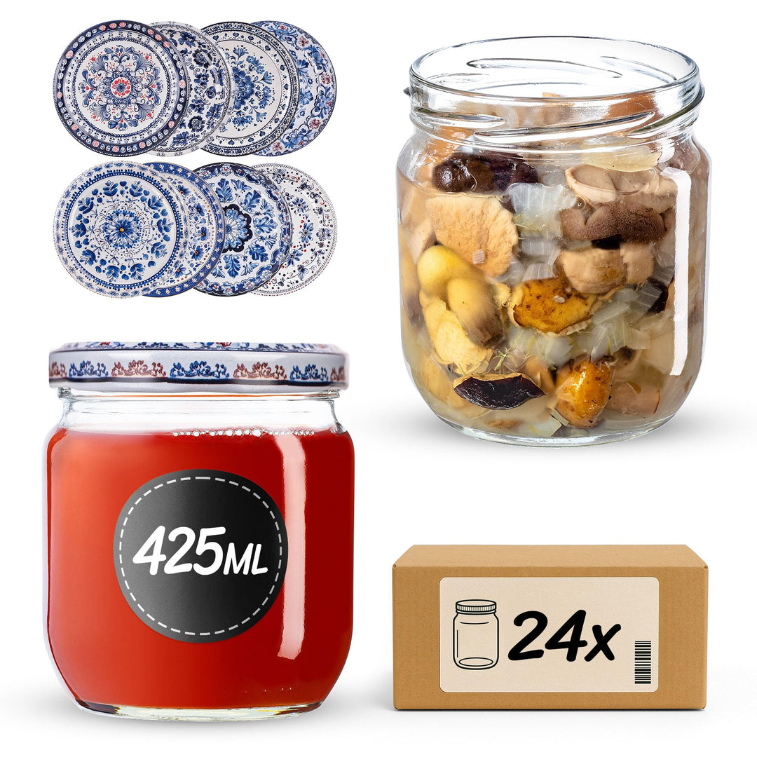 KADAX Einmachgläser 425ml TO82, Sturzgläser Mason Jar mit Schraubdeckel, Luftdichte Twist-off Gläser