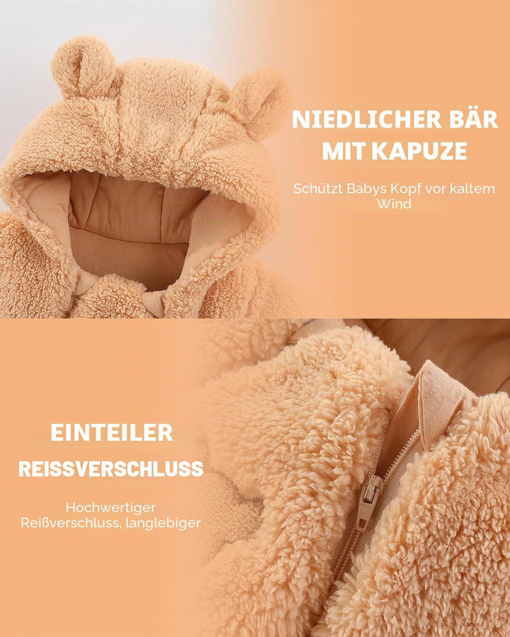 WYTbaby Baby Overall Winter Fleece Warm Schneeanzug Baby Romper Mit Kapuze Für Jungen Mädchen 0-12 M