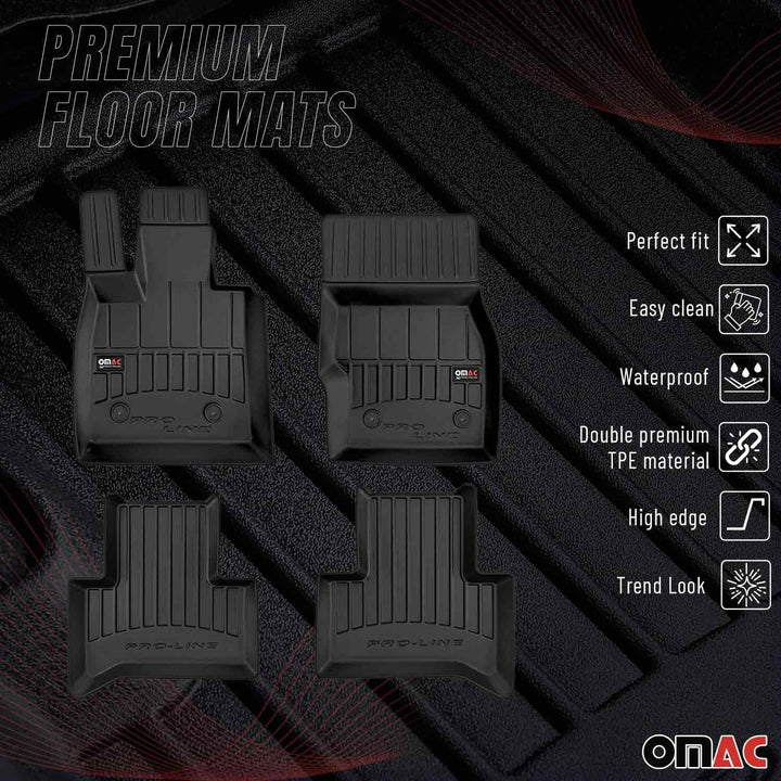 OMAC Gummi Fussmatten kompatibel mit Alfa Romeo Stelvio 2016-2024 Premium Gummi Schwarz 4tlg Fussmat