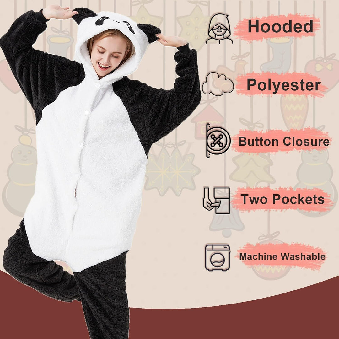 LATH.PIN Pyjamas Jumpsuit Panda Unisex Erwachsene Tier Onesie Cosplay Halloween Karneval Kostüme Dam