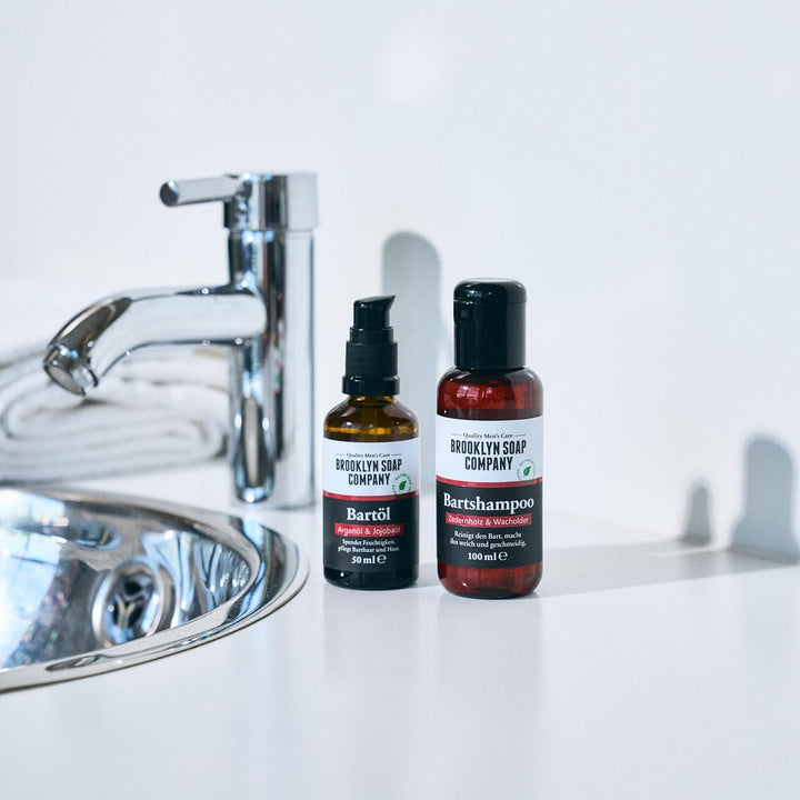 Brooklyn Soap Company Bartpflege Set - Das Vorteilsset für Männer · Bartshampoo & Bartöl mit Gin Ton