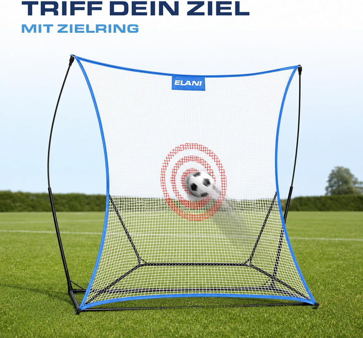 ELANI - Rebounder für Fussball - Spass für die ganze Familie - extra Grosses Netz mit Zielscheibe -