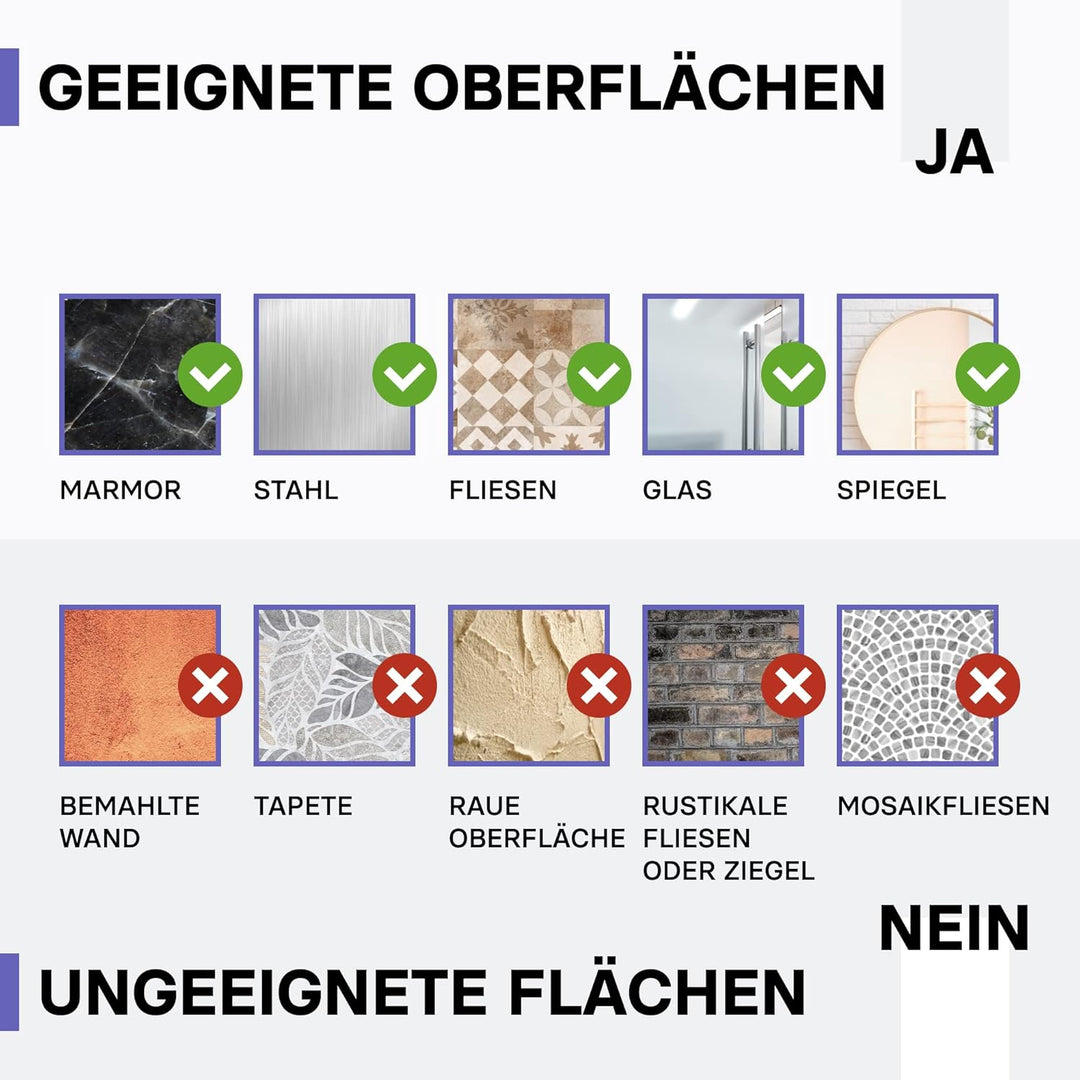 KINCMAX 2X Duschablage ohne Bohren - Edelstahl Badezimmer Organizer - Duschregal ohne Bohren - Badac