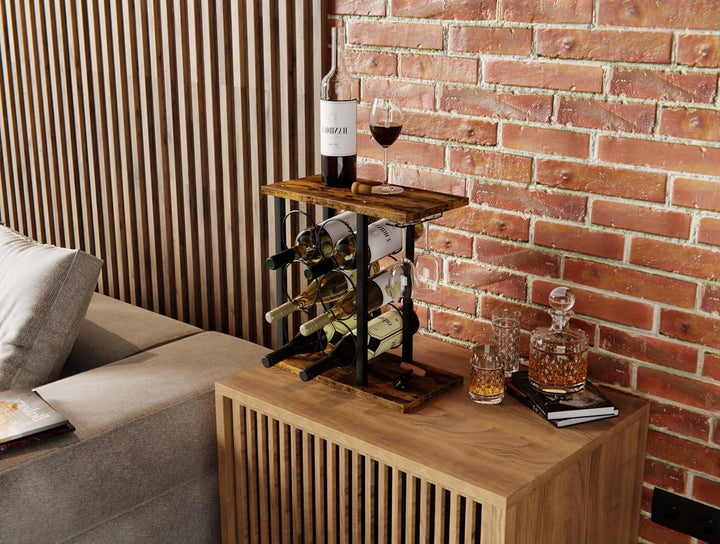 Lenmar, Metall Weinregal für 6 Flaschen, LOFT 2-6G Kompakt Maximierte Kapazität | Modernes Design |