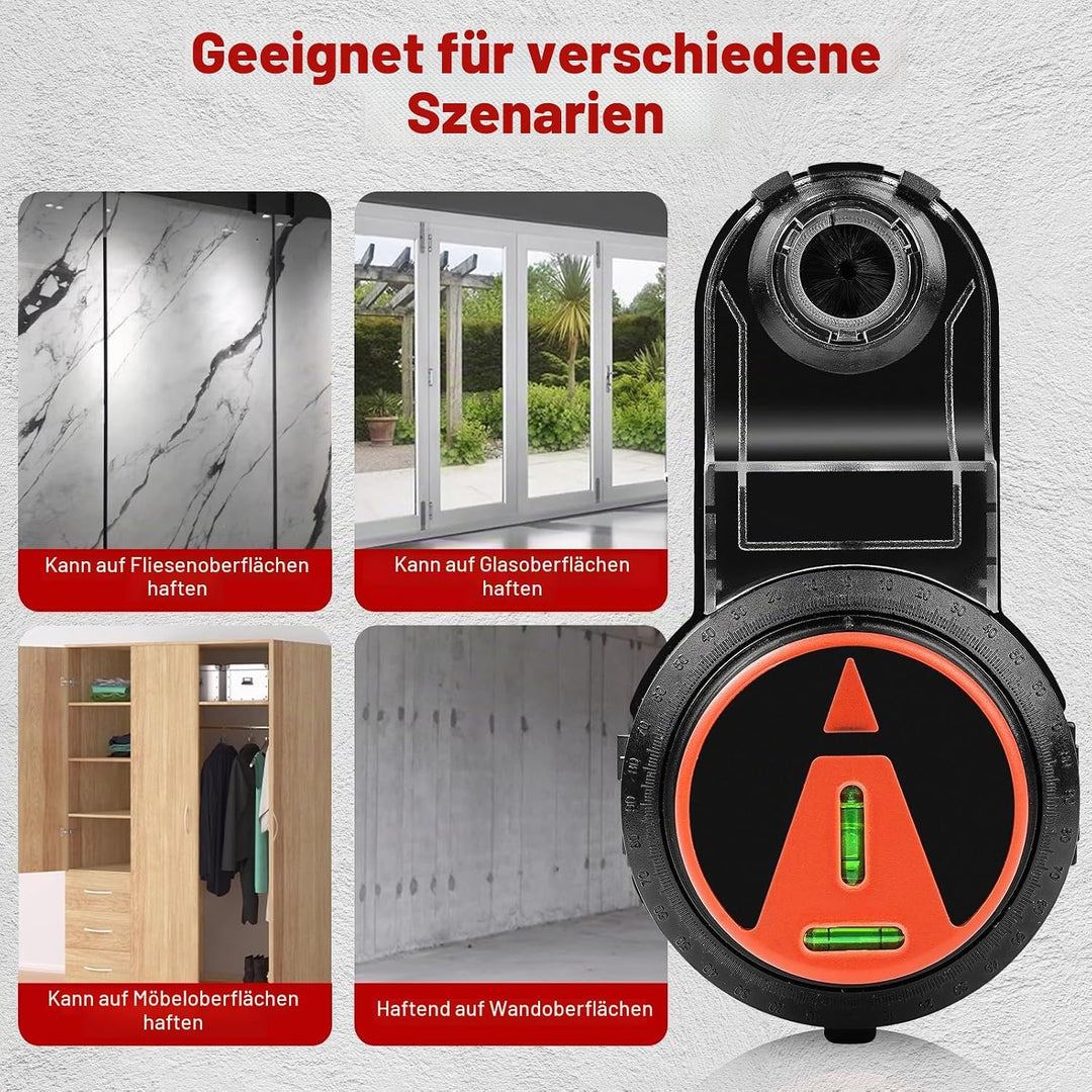 VOBOR 2-in-1 Bohrstaubsammler mit Laserebene, 360° Drehbarer, für Aufhängen von Bildern, Malen und H