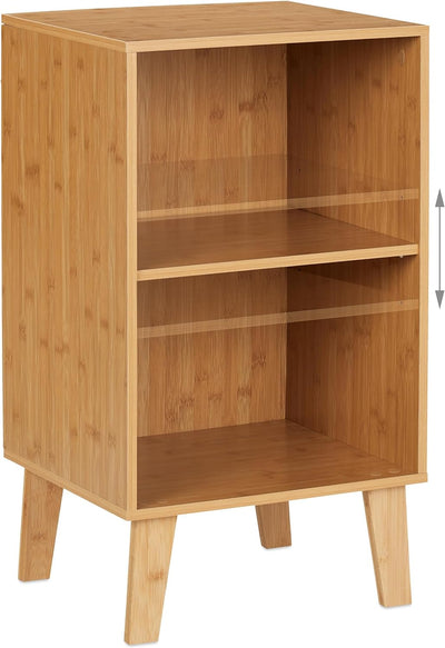 Relaxdays Bücherregal, 2 Fächer, offener Schrank HBT 70 x 40 x 35 cm, höhenverstellbarer Einlegebode