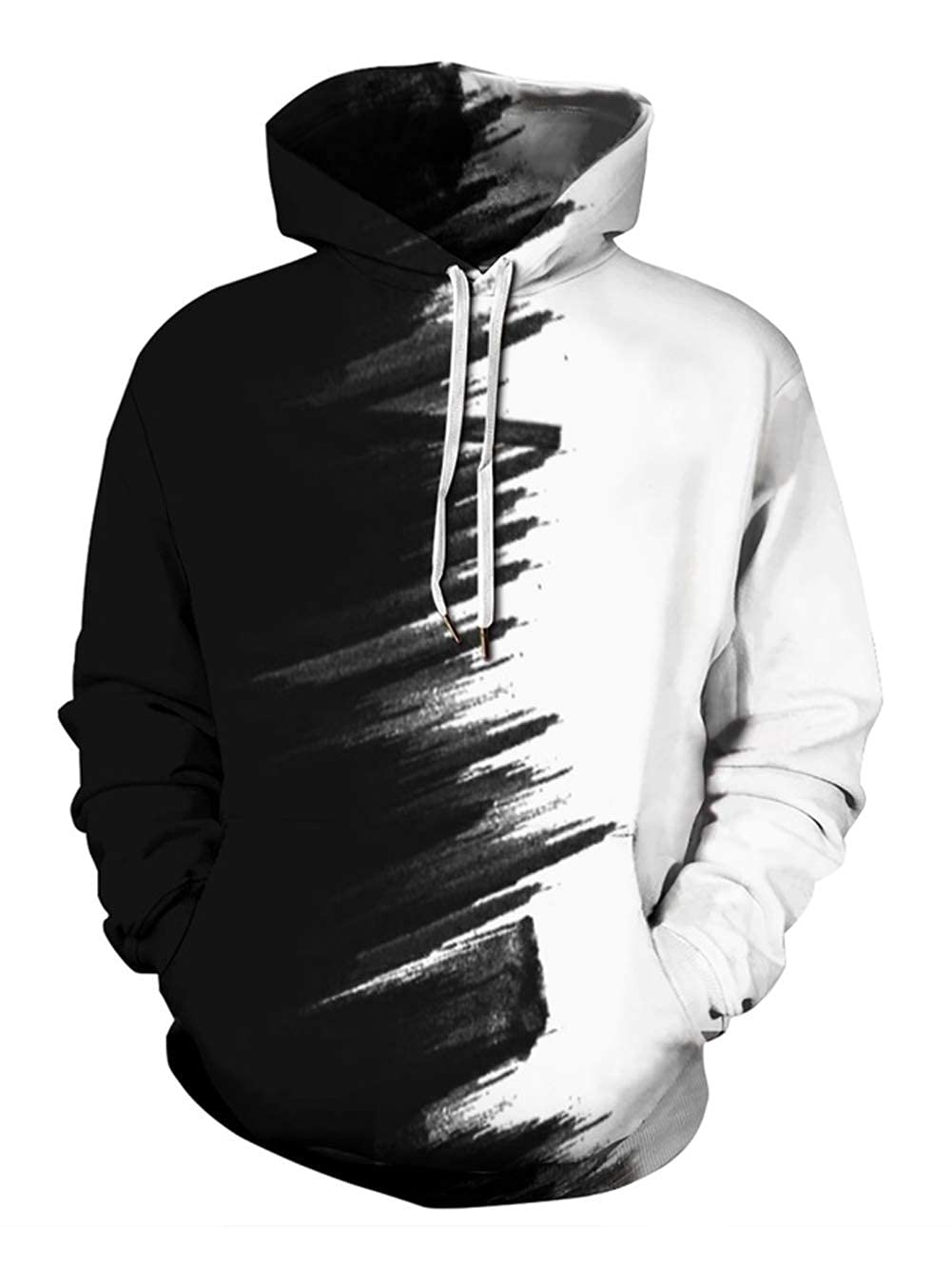 Unisex 3D Druck Hoodie Kapuzenpullover Langarm Sweatshirt Kapuzenjacke mit Taschen S-4XL Katze M, Ka