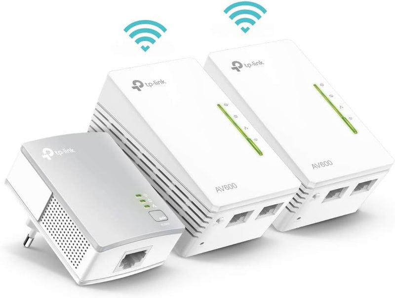 TP-Link WLAN Powerline Adapter Triple Set TL-WPA4220T KIT(600Mbit/s, WLAN 300Mbit/s, Wi-Fi Clone, Fa