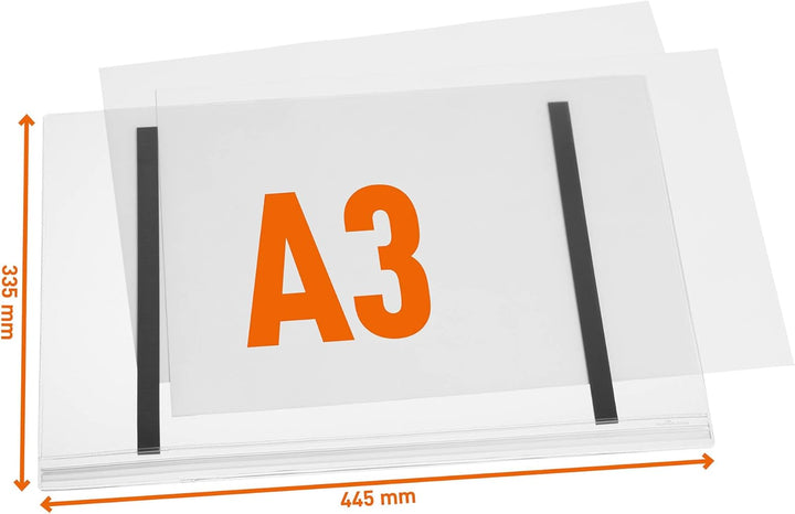 Durable 501919 Plakattasche wasserdicht A3 magnetisch, Beutel à 5 Stück, transparent, A3 magnetisch