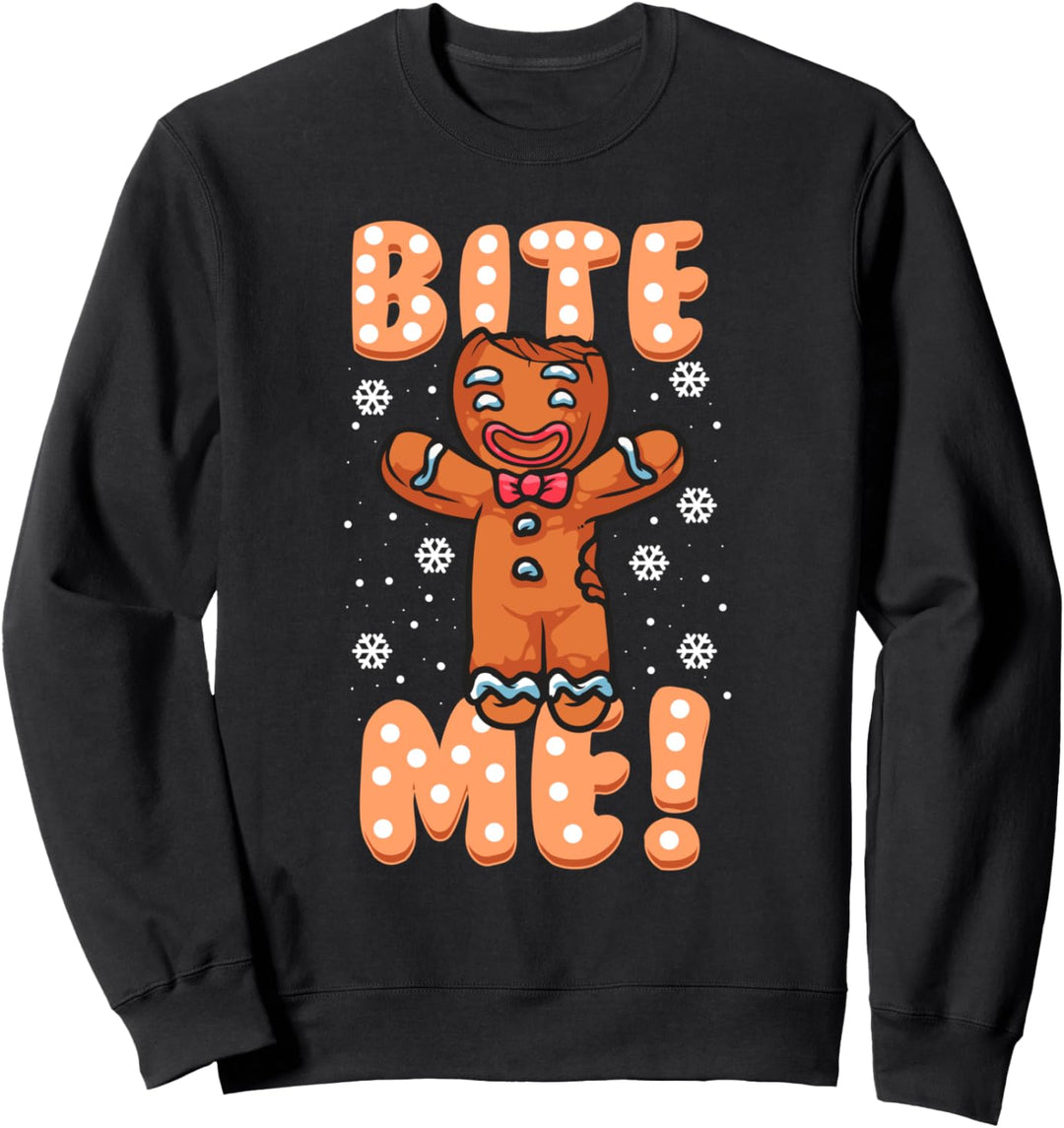 Backen Sarkasmus beisst mich Hässliche Weihnachten Sweatshirt