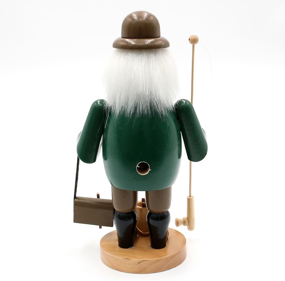 Dekohelden24 Holz Räuchermann als Angler, L/B/H 11,5 x 11 x 20 cm, Angler