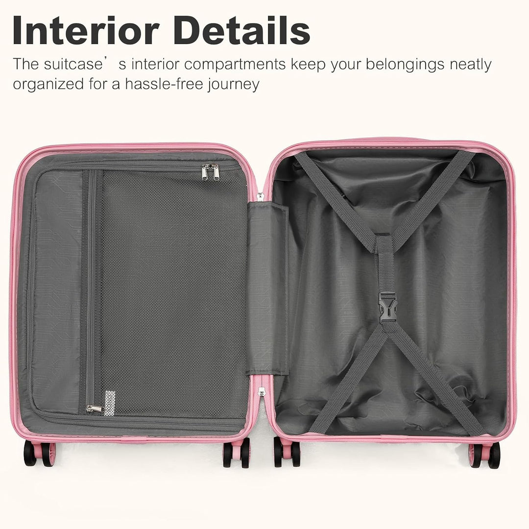 KONO Koffer Trolley Mittelgross Koffer Reisekoffer von ABS+PC Hartschalenkoffer mit 4 Rollen TSA Sch