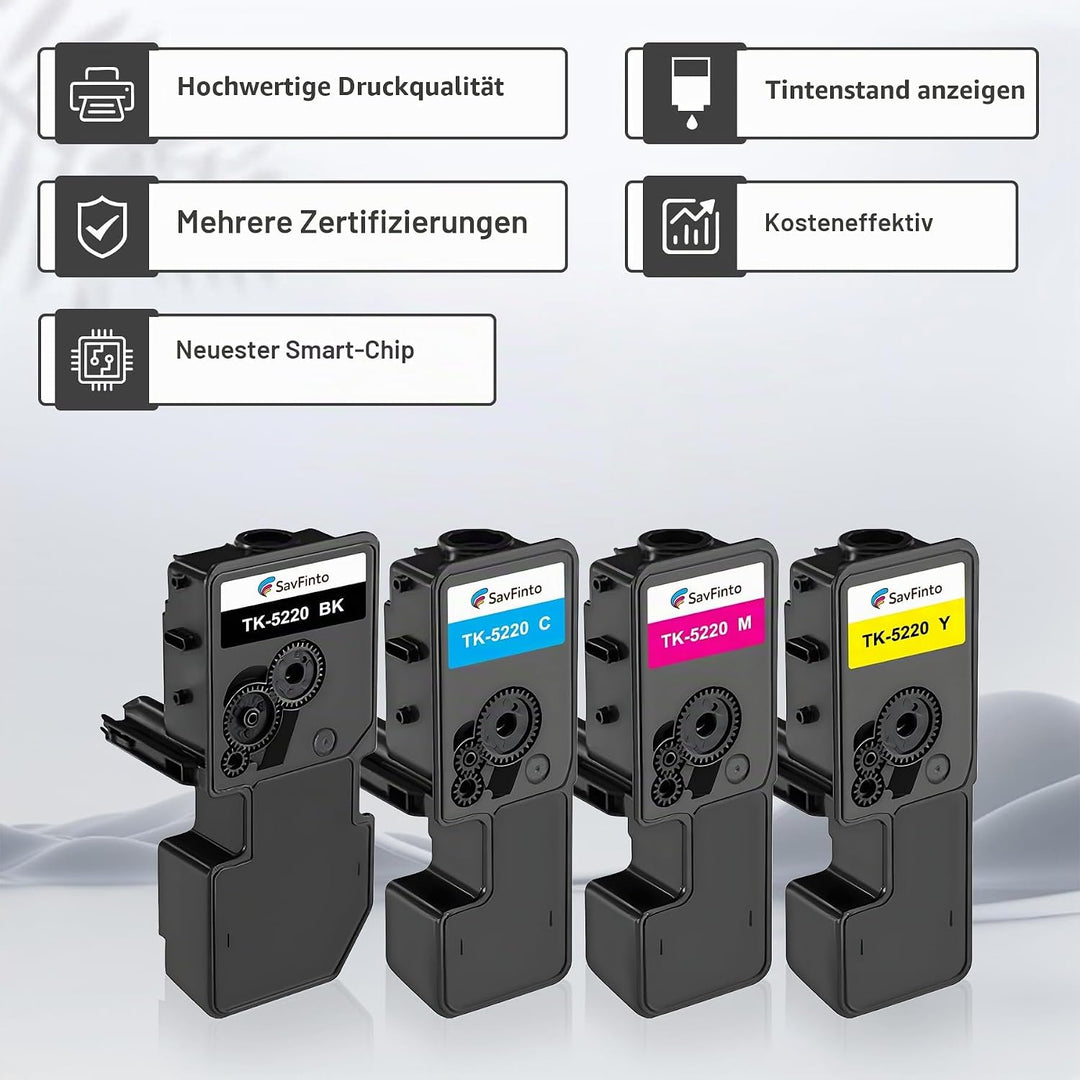 SavFinto Kompatibel für Kyocera ECOSYS M5521cdw Toner Ersatz für Kyocera TK5220 TK 5220 für Kyocera