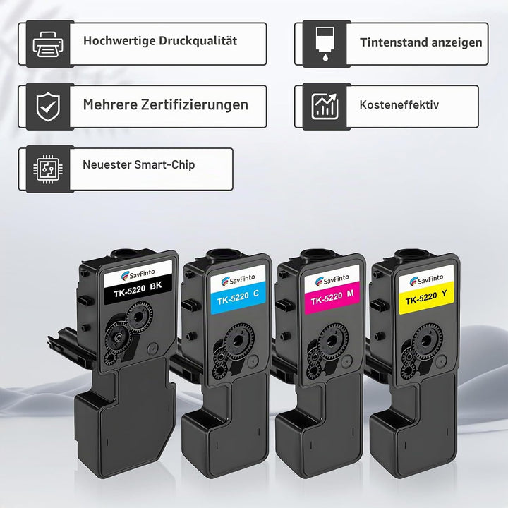 SavFinto Kompatibel für Kyocera ECOSYS M5521cdw Toner Ersatz für Kyocera TK5220 TK 5220 für Kyocera