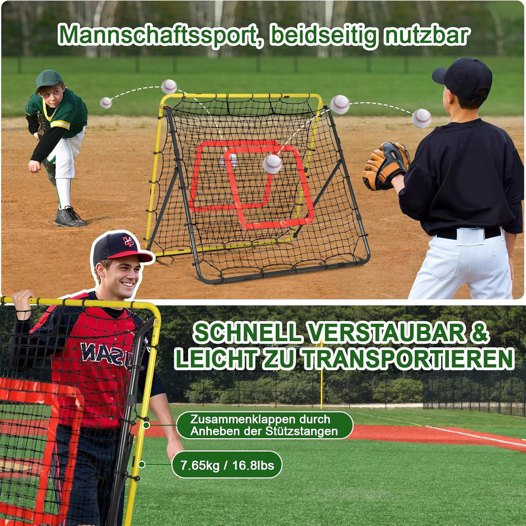 Fussball Rebounder, 85x85cm/120x120cm Rebounder für Fussball, Verstellbar mit 8 Winkeln, Doppellagig