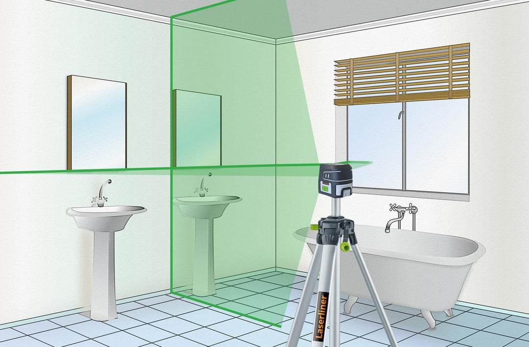 Laserliner SmartCross-Laser GX, Kreuz-Linienlaser, Grüner Laser | 150 cm Stativ, Für Innen- und Auss