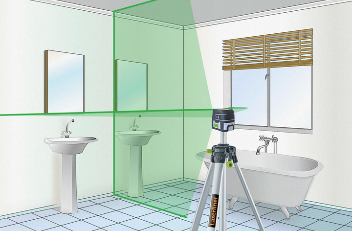 Laserliner SmartCross-Laser GX, Kreuz-Linienlaser, Grüner Laser | 150 cm Stativ, Für Innen- und Auss