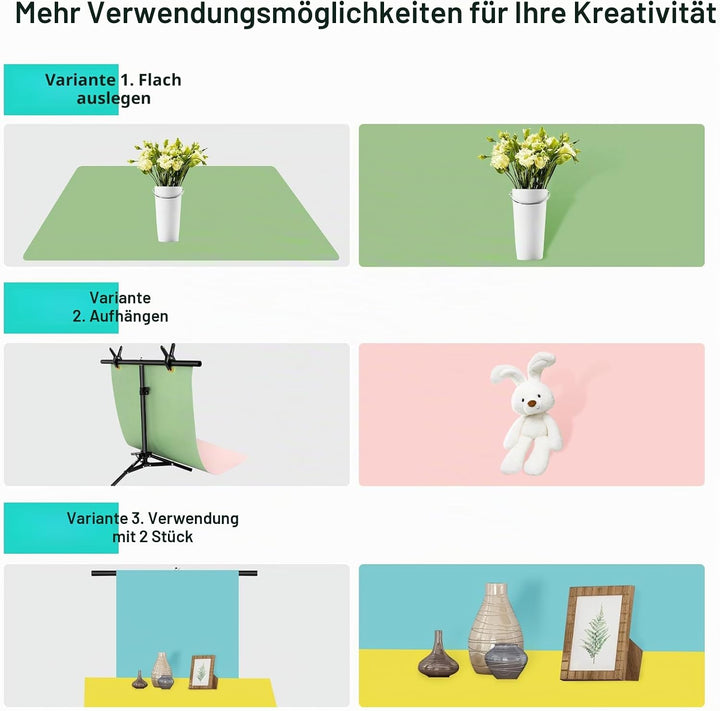 EMART T Form Hintergrund Ständer, T Stativständer Fotohintergrund 68x76cm, Hintergrundsystem mit 7 B