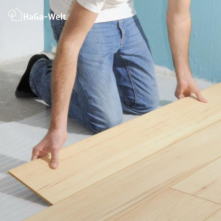HaGa® Premium Trittschalldämmung 1,25m x 30m x 5mm für Laminat-, Vinyl- und Holzböden | Reduziert Sc