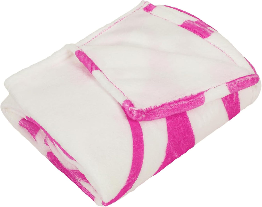 Frienda Adrette Überwurfdecke, rosa lächelndes Gesicht, niedlich, Flanell, weiche Plüschdecke, flaus