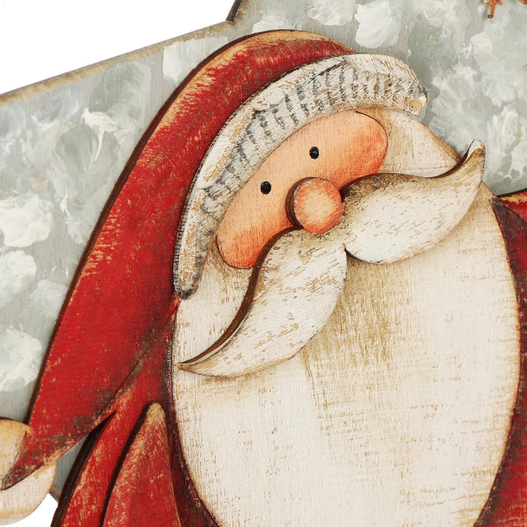 com-four® Hängedeko Weihnachten - Holz-Aufhänger in Sternform ca. 32,5 x 31 cm - grosses Deko-Herz m