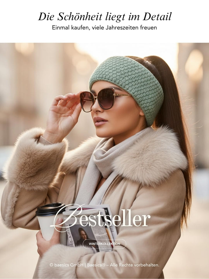 Baesics Stirnband Mint für Damen & Herren – warme & elastische Unisex Ohrenwärmer mit Fleecefutter -