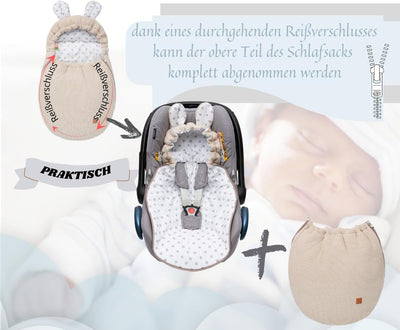 Mikos Einschlagdecke Babyschale Winter Fusssack für Babyschale Maxi Cosi, Vielseitiger Kinderwagen D