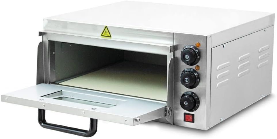 Bituxx Professioneller Pizzaofen Pizzabackofen Pizzamaker Elektrisch 2000W mit Steinplatte , Gastro