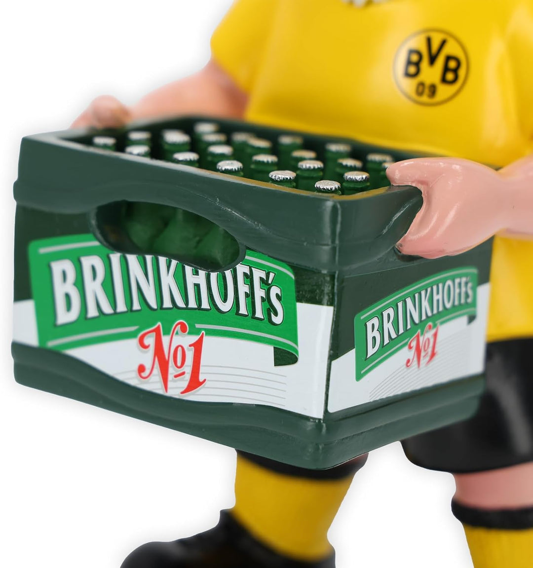 Borussia Dortmund Unisex – Erwachsene BVB Gartenzwerg Bierkasten Edition Kulturbeutel, Schwarz Mit N