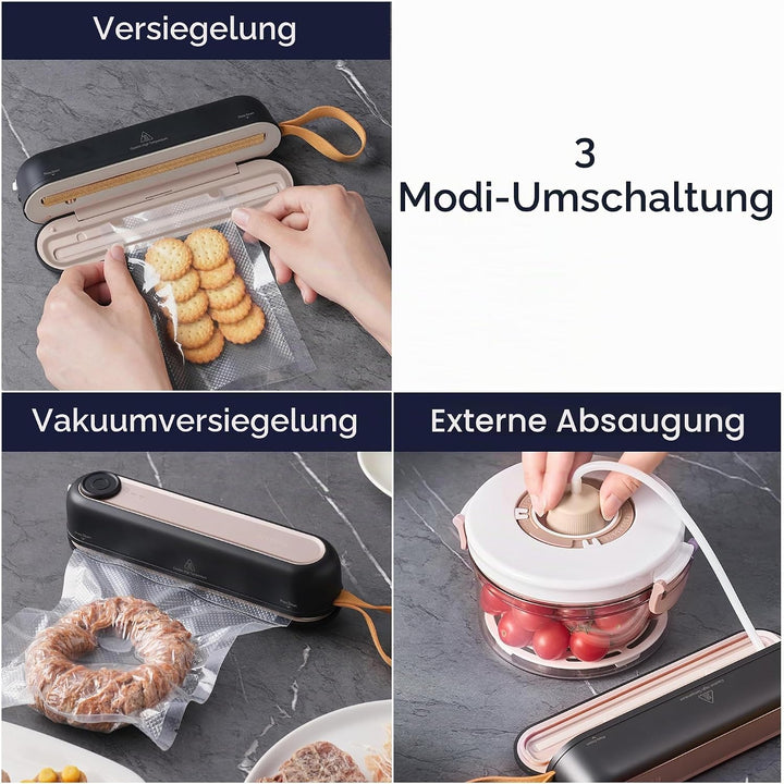 Ciarra Mini Folienschweissgerät, Vakumierergerät für lebensmittel 3 Modi, Automatisches Mini Bag Sea
