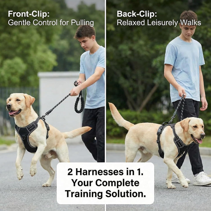 Hundegeschirr mit Griff， mittelgrosse & Grosse Hunde - Hunde Geschirr，Atmungsaktiv Reflexstreifen Br