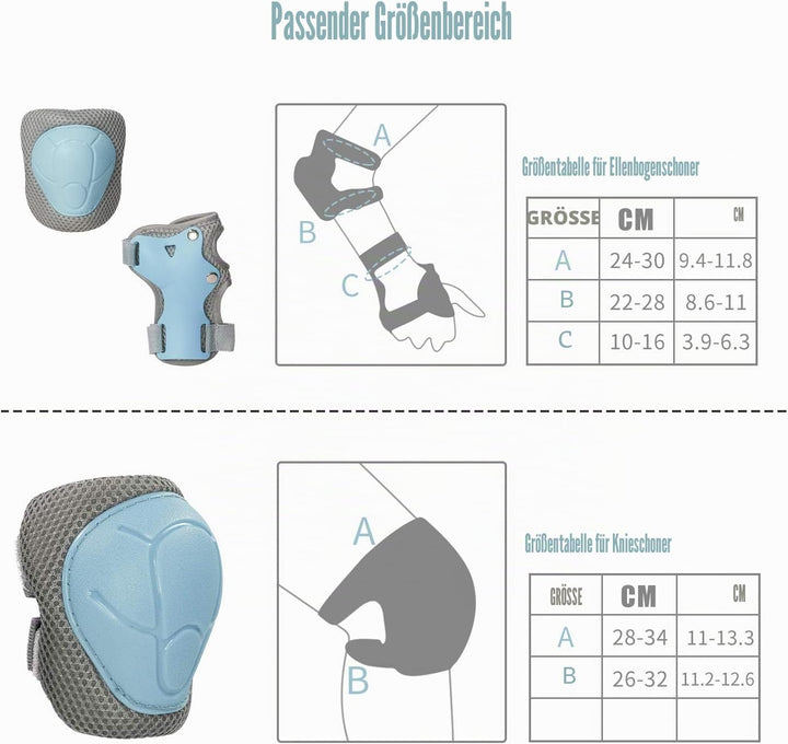 LANOVAGEAR Knieschoner Kinder Protektoren Knieschützer Set 2-8 Jahre Ellbogenschützer, Knieschützer