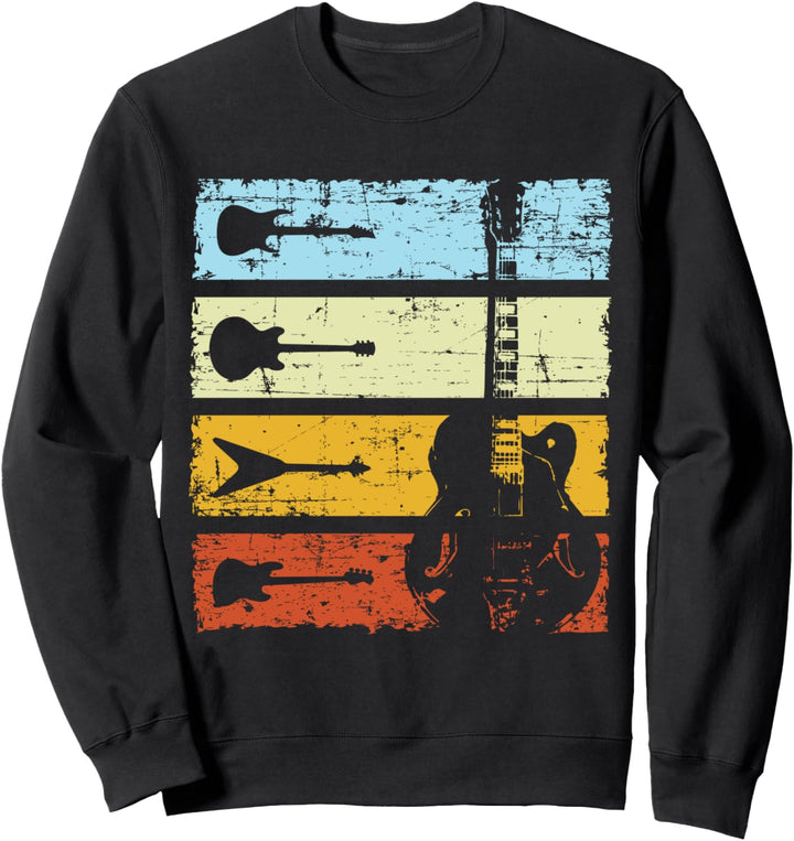 Gitarrenspieler Retro Vintage Gitarre Sweatshirt