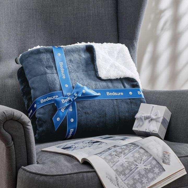 BEDSURE Kuscheldecke - Warm Sherpa Wolldecke & Sofadecke, Flauschig Sofaüberwurf Decke, Dicke Couchd