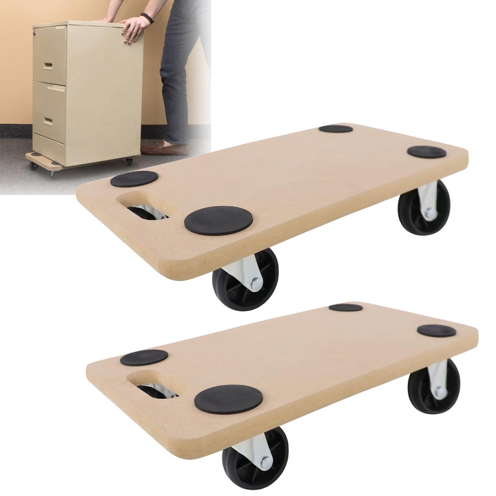 ROSEJANE 2 Stück Transportroller Rollbrett MDF Möbelroller Transporthilfe Möbel Roller, mit Integrie